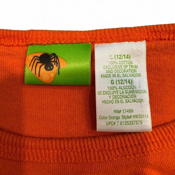 orange halloween catitude graphic baby tee cat eyes Y2K fits M - Picture 5 of 5